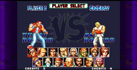 Character Select Screen Showing Terry and Andy 