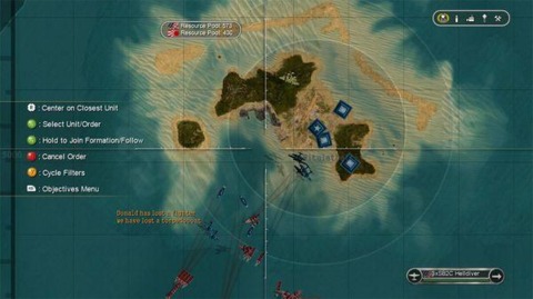 The map menu makes it easy to move around a large Navy.