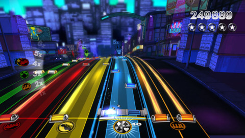 The multi-track madness of Rock Band Blitz.
