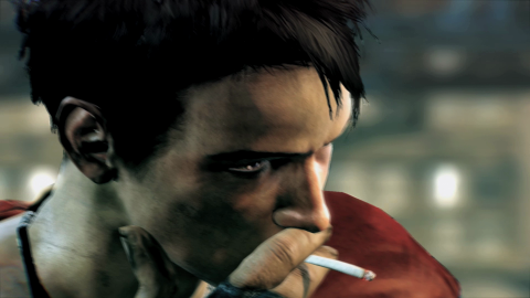 Young Dante, rebelling against his parents by smoking. 