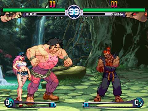Hugo Andore fights Akuma in Street Fighter III: Second Impact.