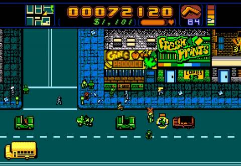Retro City Rampage not only parodies Grand Theft Auto, but Metal Gear, TMNT and others.