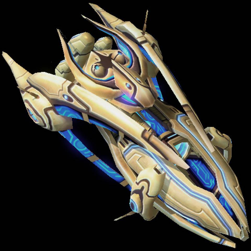 A massive Protoss air unit that houses up to eight small interceptors, that...