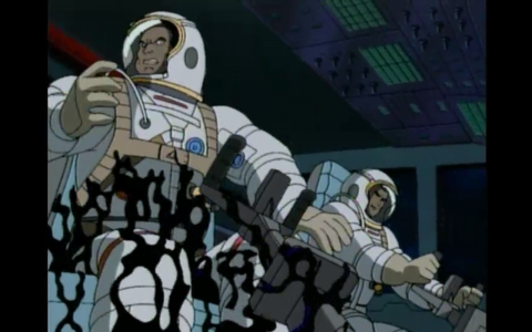 The symbiote attacks the astronauts on their way back to Earth.