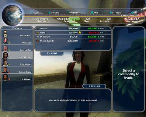 Typical vendor in Space Trader the player can do business with.