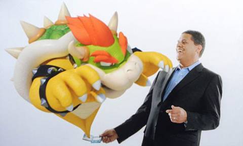 Nintendo of America President Reggie Fils-Aime demonstrates the proper posture for playing games on your 3DS.