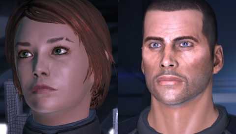 Default male and female Shepard in Mass Effect 1
