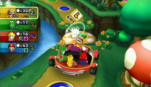 Wario gets dragged home after another wild night of Mario Partying.