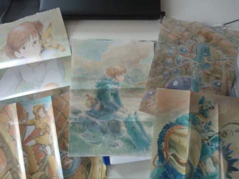 Collection of the posters that came with the Nausicaä books