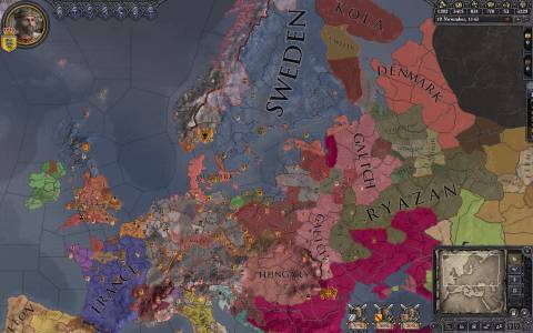 HRE is falling, and Denmark has expanded.
