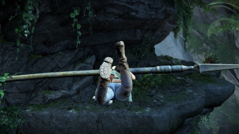 There's swinging on poles like in the other game. It all looks dynamic and great, though as usual it's less interactive than something like Prince of Persia.