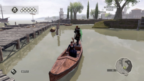 You can drive a boat. It's kind of boring. There's a lot of variety to Assassin Creed II's gameplay, though much of it is pretty bare bones. 