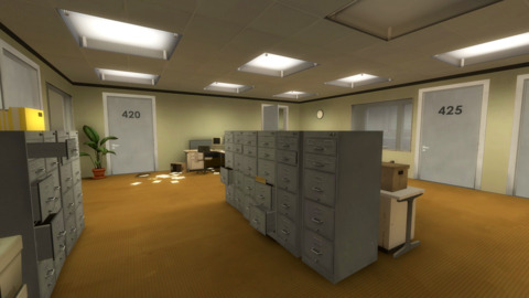 The levels alter slightly with each playthrough, scattering papers on the floor or adding/subtracting extra hallways.
