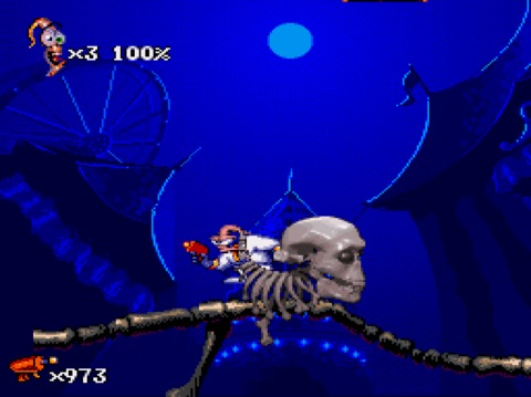 This skeleton coaster is just one of many unseen prerendered 3D objects cut from Earthworm Jim 2.