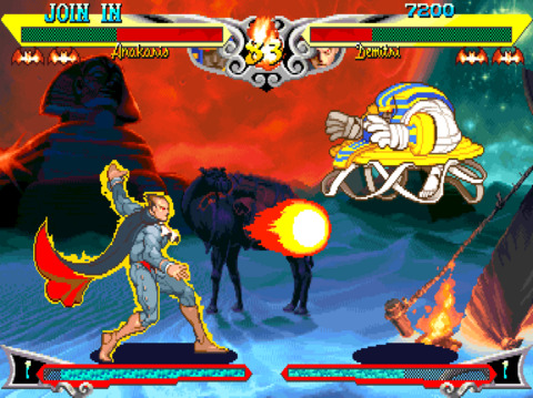 A lot of special moves in Darkstalkers can be treated as over-the-top versions of Street Fighter moves.