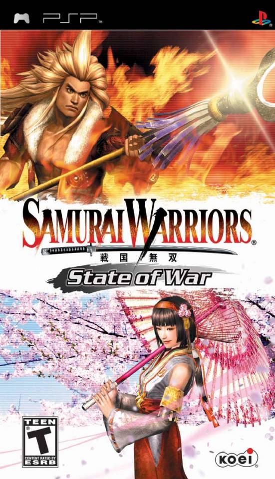 Keiji Maeda and Okuni are the co-cover characters in Samurai Warrior's inaugural PSP game