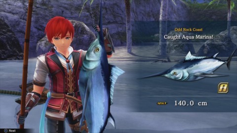 Never got tired of how smug Adol looked with his fish.