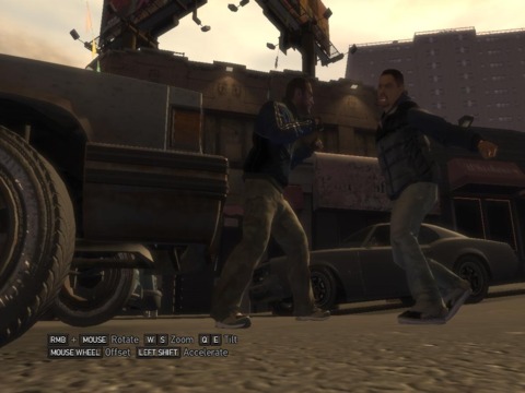 Mohammed in a fist fight with Niko Bellic