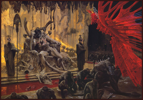 Example of one of the many twisted illustrations from within this incredible work of art by Wayne Barlowe