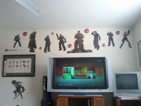 Above the TV in my man cave.