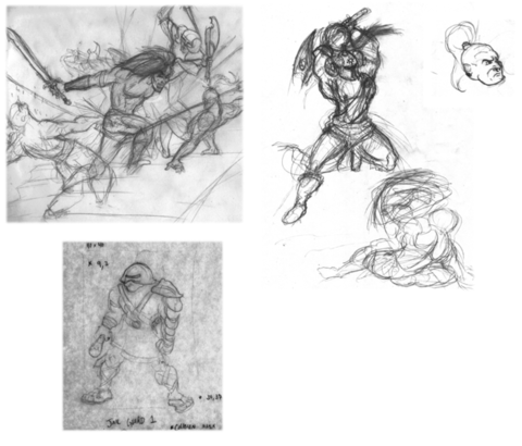 Here are some older concept sketches I had lying around.