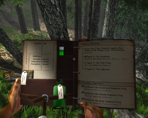 The journal, a crucial tool in your quest for a cure.
