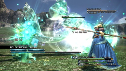 What a typical fight in FFXIII looks like. It all makes perfect sense once you get used to it.