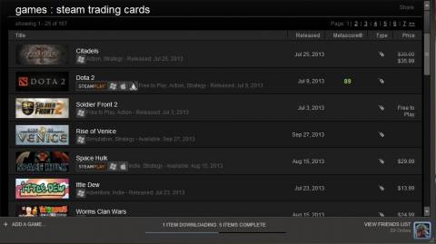 There are currently 167 games with trading cards. A far cry from the 10 or so it launched with.