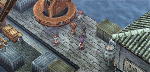 Portos (left, no hat); The other guy near that orange machine also shows up in another side quest in SC.