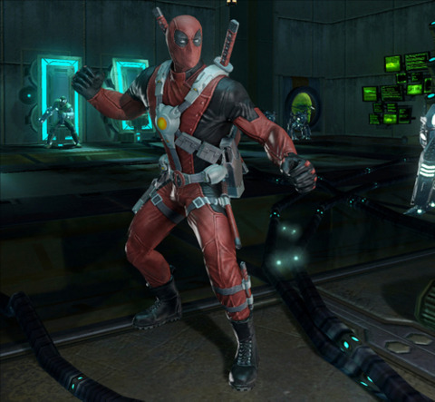 Boom, In your face. Every once and a while, Deadpool will talk to the player.  