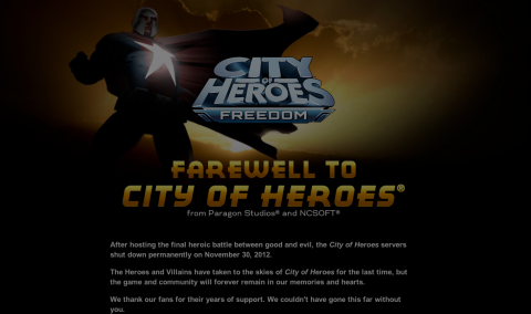 As the game was shut down, it's website was changed to this farewell message- which remains there to this day.