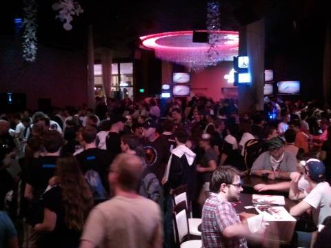 Unwinding at the Guild Wars 2 launch party.