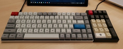 A tenkeyless with a separate numpad for data entry