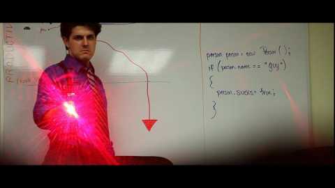  Our villian: Rob Kenesaw, with his deadly laser pointer.