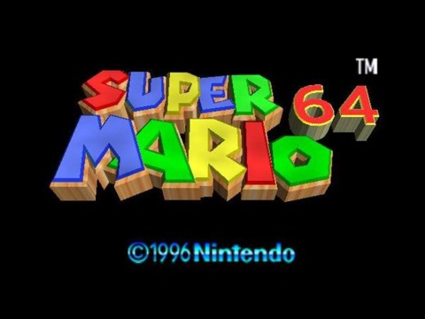 The title screen for Super Mario 64.