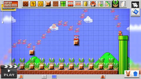 The jump shadows let you see where Mario landed in your last play, helping you place platforms perfectly.