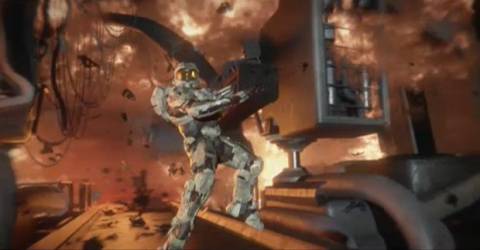 If you squint, it looks like Master Chief is competing in a space-based air guitar contest.