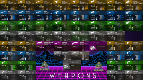 A list of all weaponry in Radical Heights
