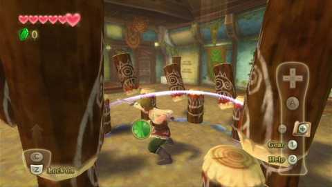 Select areas give Link a chance to practice his sword moves before taking on any enemies.