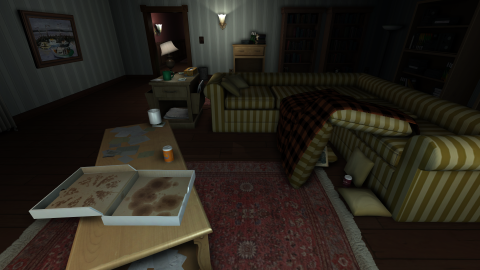 Just one of the many rooms in Gone Home, with plenty of spots for you to poke and prod in search of clues about the story.
