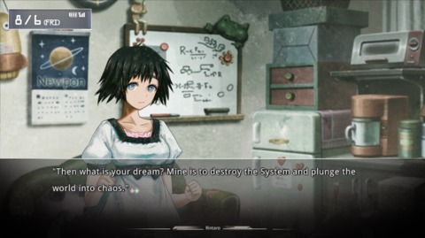 Okabe speaking to Mayuri, demonstrating some of his early character traits