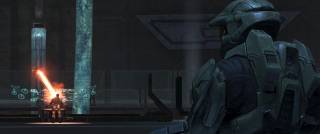 The Master Chief witnessing Sgt. Johnson being attacked by 343 Guilty Spark