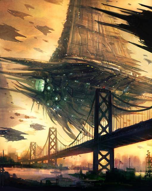 Concept art depicting the attack on San Francisco