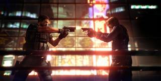 Despite being touted as the first Resident Evil game with both Chris and Leon... they have exactly two scenes together