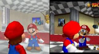 Graphical comparison between SM64DS (left), and SM64 (right)