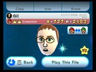 And that's a me with 121 stars as Mario.