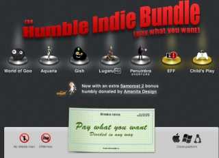Webpage design for the first Humble Indie Bundle