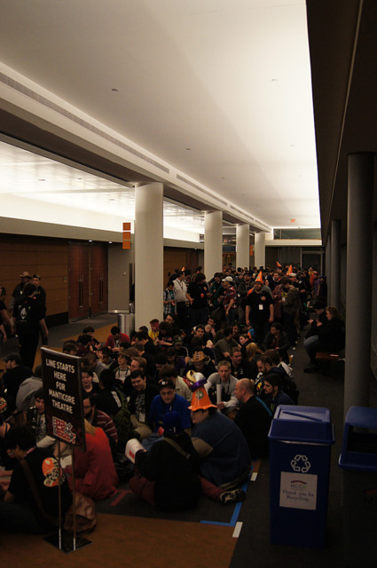 The line for the 2011 PAX East Giant Bomb panel. This was about an hour before.
