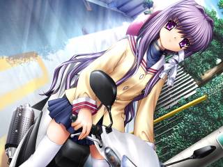 Kyou and her white scooter