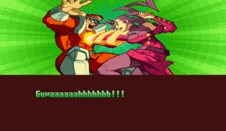 Rose attacks Bison in her Street Fighter Alpha 3 ending